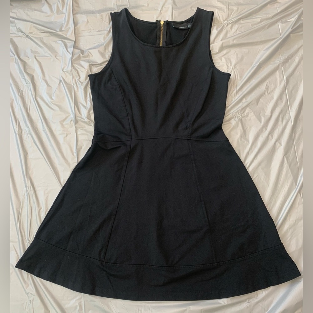 Cynthia Rowley womens L fir and flare black dress